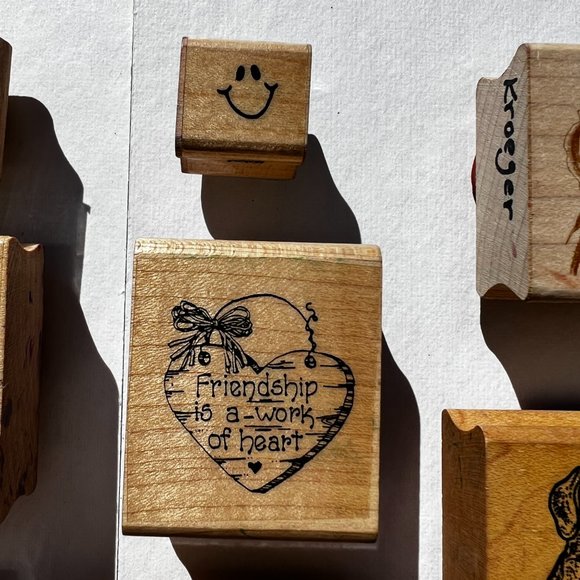 Office Rubber Stamps Dachshund Western Hat Horseshoe Smiley Face Rose